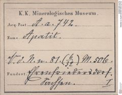 Etiketten zu Apatit (NHMW-MIN-Aa742)